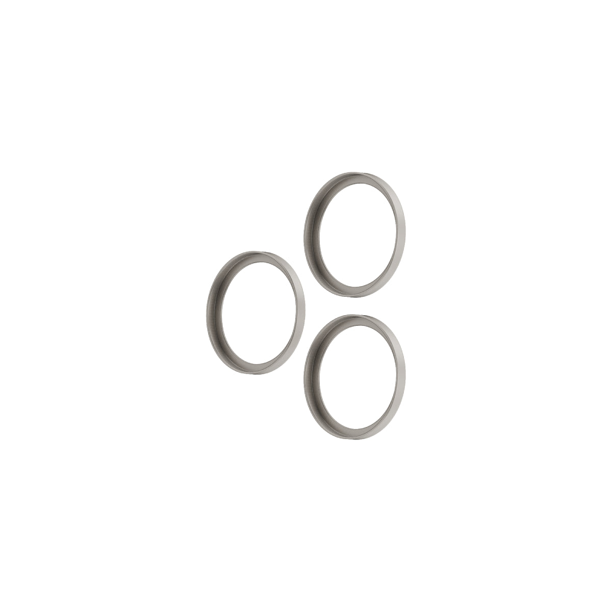 OptiRings - Apple iPhone 16 Pro, iPhone 16 Pro Max Camera Lens Protector - Natural Titanium, Right Angled View of the Camera Lens Protector Itself