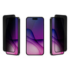 OptiGuard Eco Glass Privacy - Apple iPhone 16 Pro Max Screen Protector - Privacy Black, Different Angled View with Screen Protector applied on the Display of the Phone