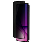 OptiGuard Eco Glass Privacy - Apple iPhone 16 Pro Max Screen Protector - Privacy Black, Left Angled Front View with Screen Protector applied on the Display of the Phone