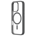 Hybrid Soft  + Snap - Apple iPhone 16 Pro Case MagSafe Compatible - Clear Black Titanium, Angled Rear View Frosted  Back Without Phone