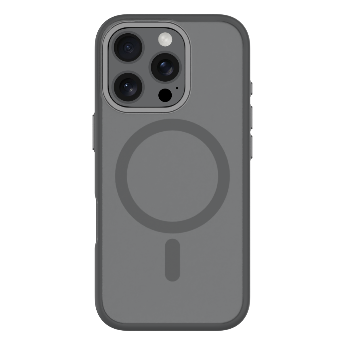 Hybrid Soft  + Snap - Apple iPhone 16 Pro Case MagSafe Compatible - Clear Black Titanium, Rear View Frosted  Back with Phone