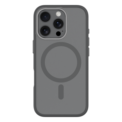 Hybrid Soft  + Snap - Apple iPhone 16 Pro Case MagSafe Compatible - Clear Black Titanium, Rear View Frosted  Back with Phone