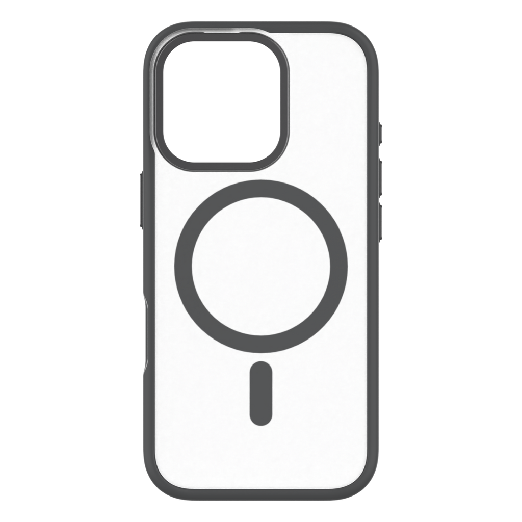 Hybrid Soft  + Snap - Apple iPhone 16 Pro Case MagSafe Compatible - Clear Black Titanium, Rear View Frosted  Back Without Phone
