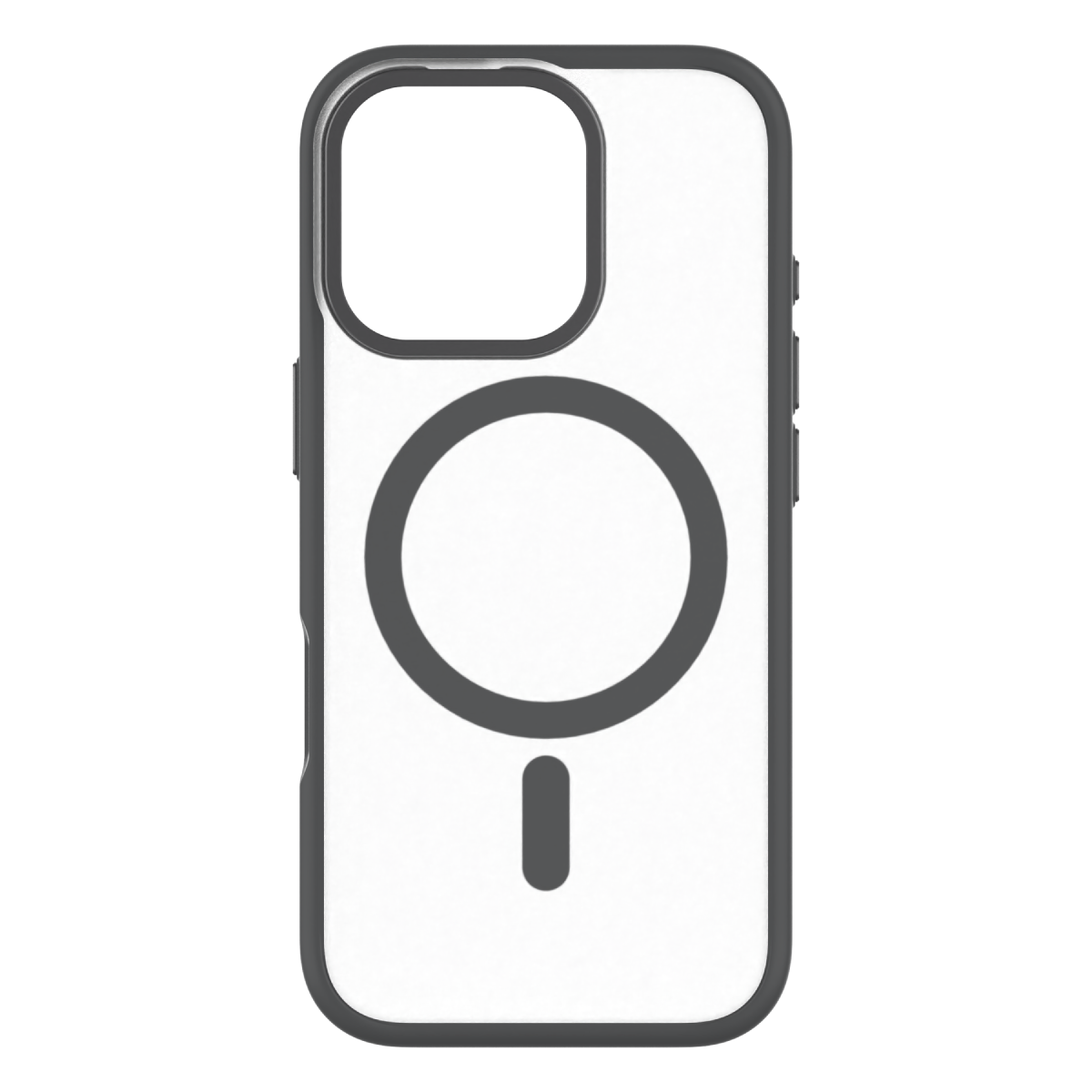Hybrid Soft  + Snap - Apple iPhone 16 Pro Case MagSafe Compatible - Clear Black Titanium, Rear View Frosted  Back Without Phone