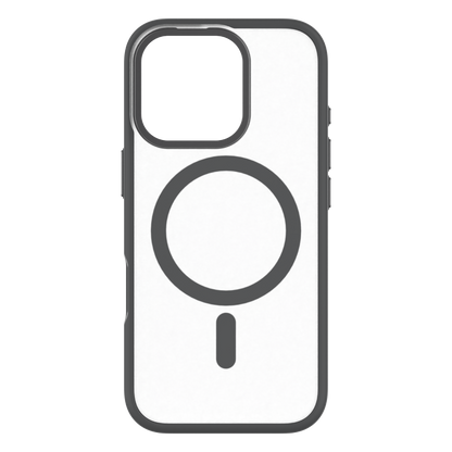 Hybrid Soft  + Snap - Apple iPhone 16 Pro Case MagSafe Compatible - Clear Black Titanium, Rear View Frosted  Back Without Phone