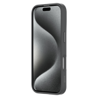 Hybrid Soft  + Snap - Apple iPhone 16 Pro Case MagSafe Compatible - Clear Black Titanium, Angled Front View with Screen Display