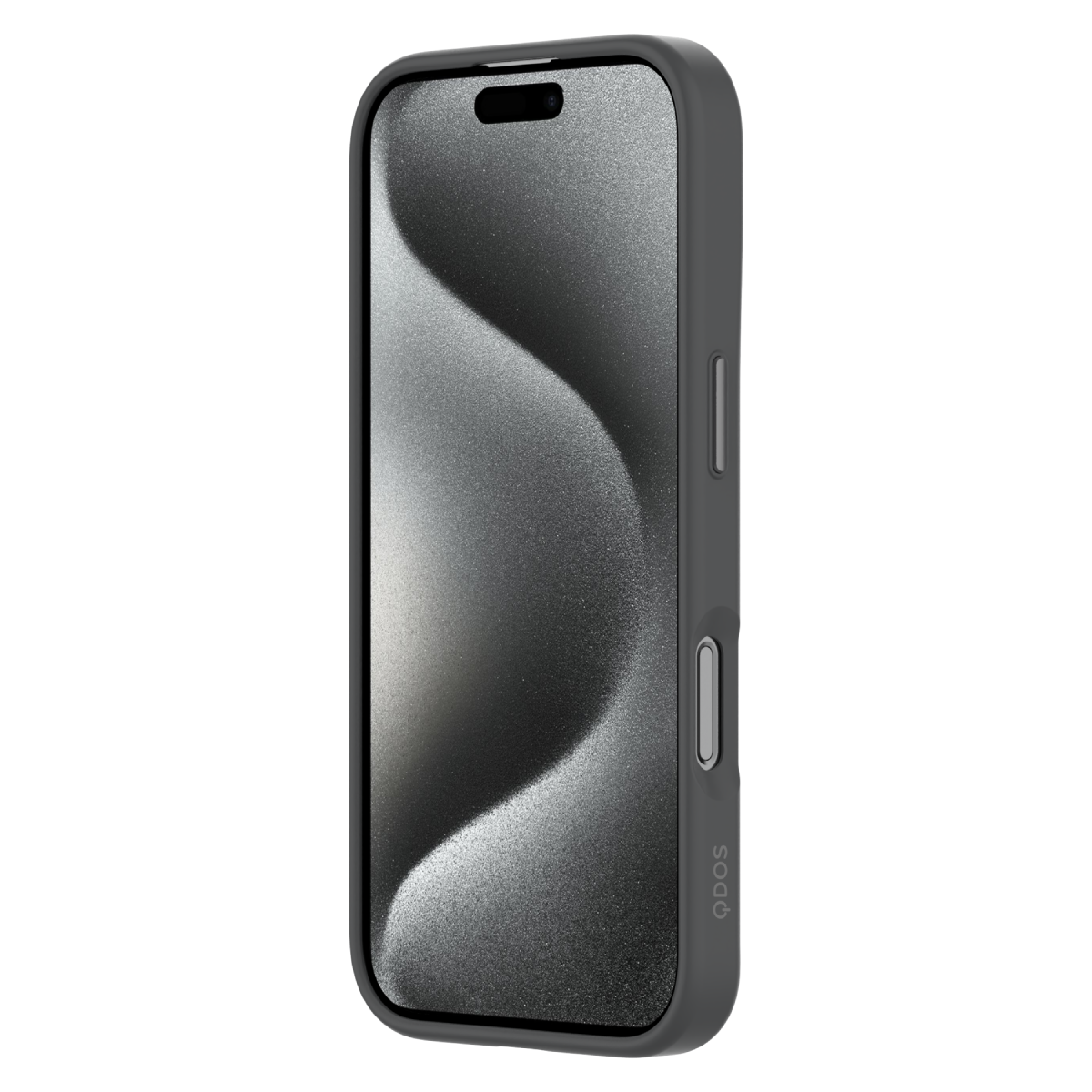 Hybrid Soft  + Snap - Apple iPhone 16 Pro Case MagSafe Compatible - Clear Black Titanium, Angled Front View with Screen Display