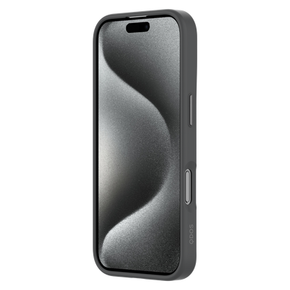 Hybrid Soft  + Snap - Apple iPhone 16 Pro Case MagSafe Compatible - Clear Black Titanium, Angled Front View with Screen Display
