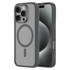 Hybrid Soft  + Snap - Apple iPhone 16 Pro Case MagSafe Compatible - Clear Black Titanium, Side and Back View with Screen Display