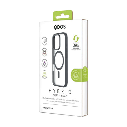 Hybrid Soft  + Snap - Apple iPhone 16 Pro Case MagSafe Compatible - Clear Black Titanium, showcasing product packaging in white