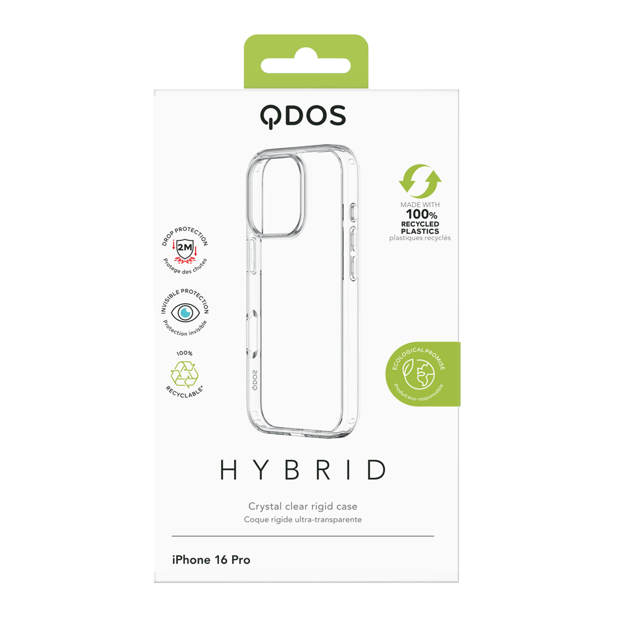 Hybrid - Apple iPhone 16 Pro Case - Clear, showcasing product packaging in white