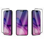 OptiGuard Eco Glass Plus - Apple iPhone 16 Pro Screen Protector - Clear with Black Frame, Different Angled View with Screen Protector applied on the Display of the Phone