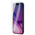 OptiGuard Eco Glass - Apple iPhone 16 Pro Screen Protector - Clear, Left Angled Front View with Screen Protector applied on the Display of the Phone