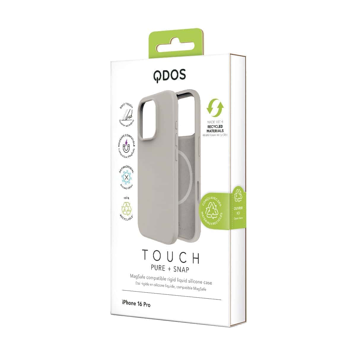 Touch Pure + Snap - Apple iPhone 16 Pro Case MagSafe Compatible - Desert Titanium, showcasing product packaging in white