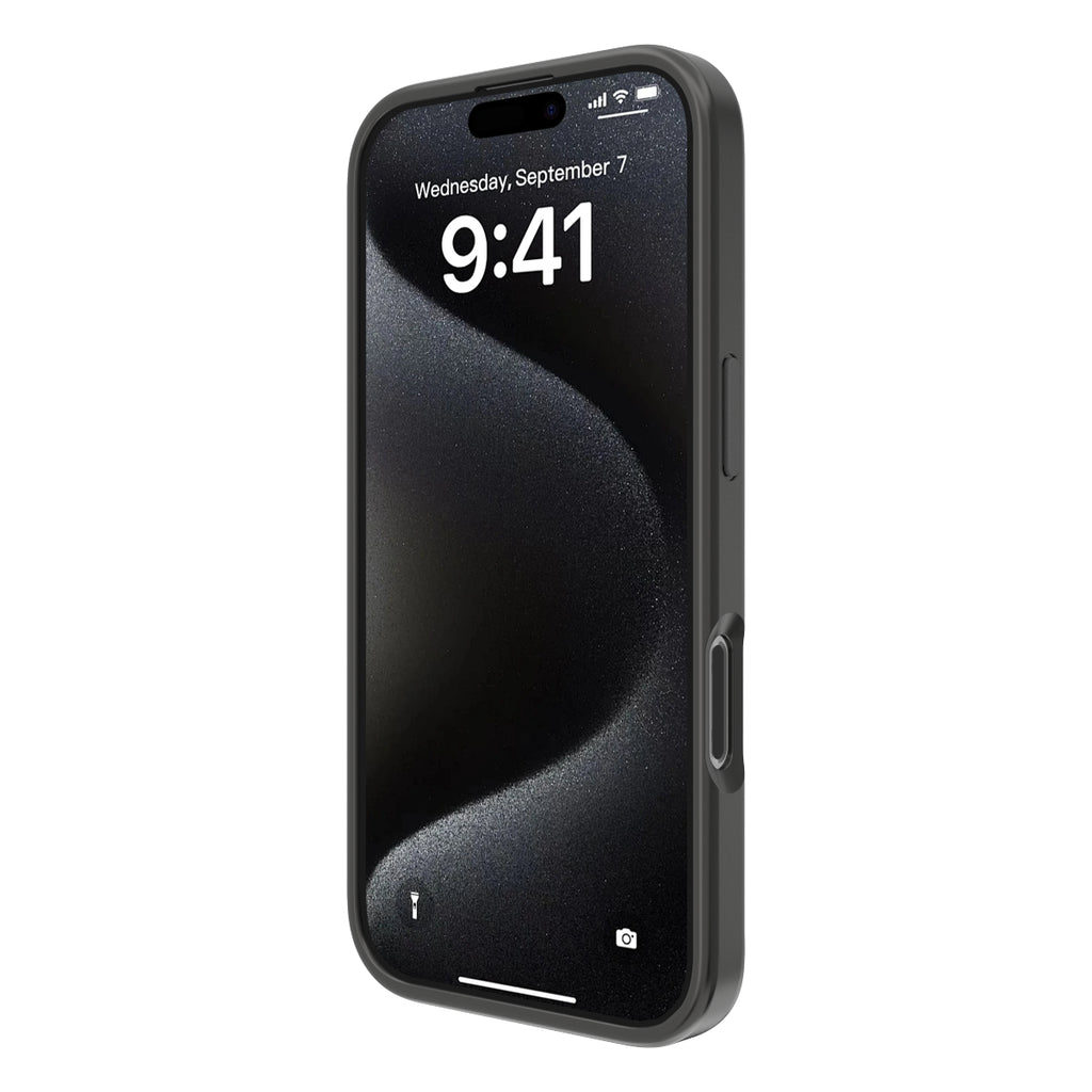 Touch Pure + Snap - Apple iPhone 16 Pro Case MagSafe Compatible - Black Titanium, Angled Front View with Screen Display