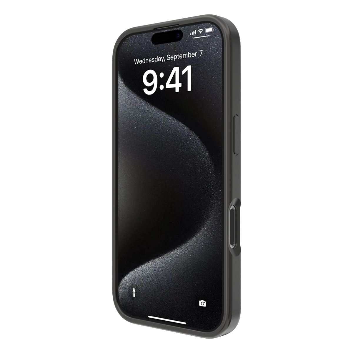 Touch Pure + Snap - Apple iPhone 16 Pro Case MagSafe Compatible - Black Titanium, Angled Front View with Screen Display