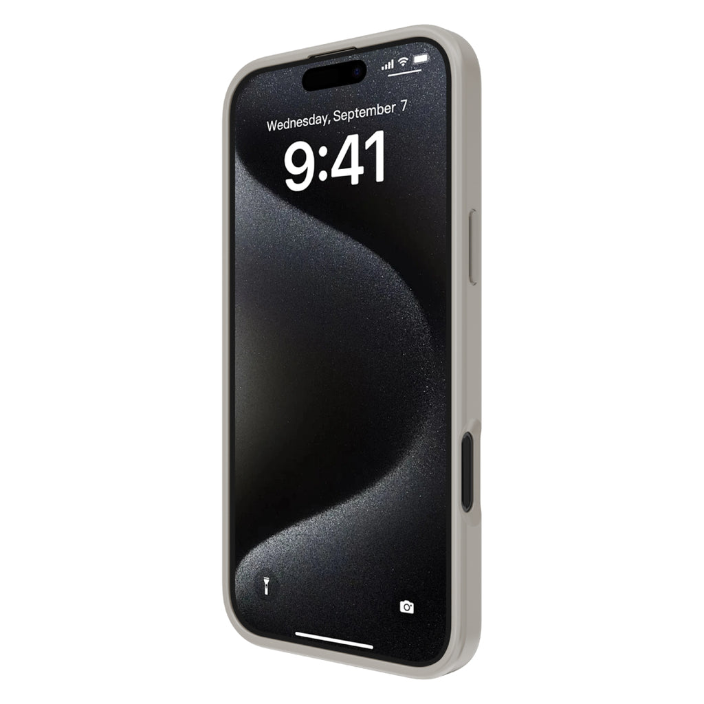 Touch Pure + Snap - Apple iPhone 16 Pro Case MagSafe Compatible - Natural Titanium, Angled Front View with Screen Display