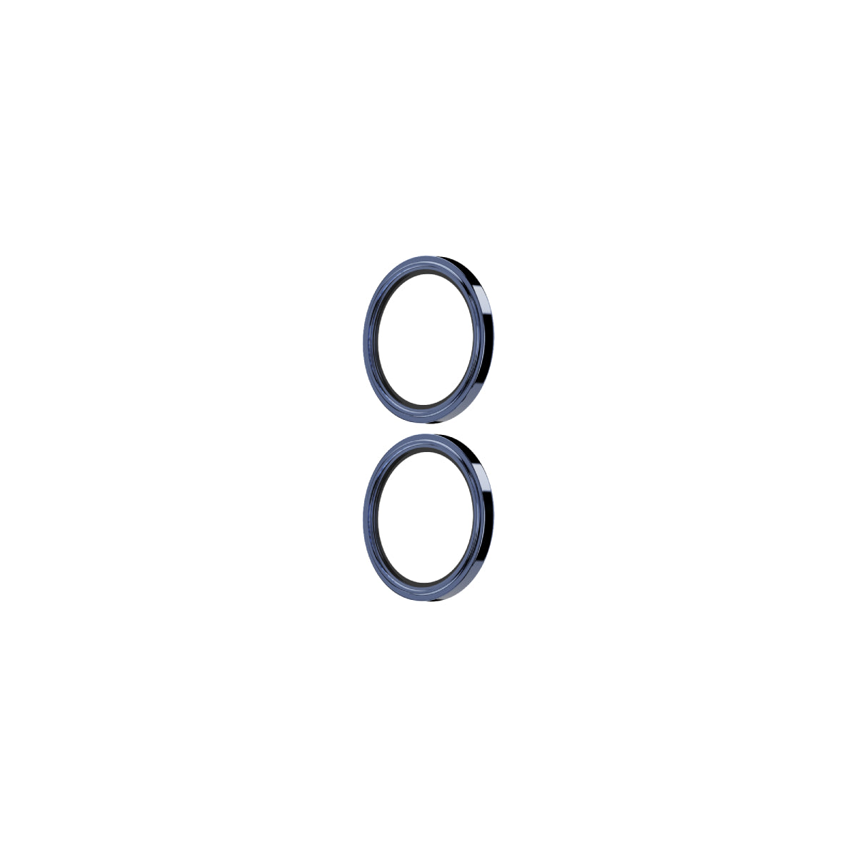 OptiRings - Apple iPhone 16, iPhone 16 Plus Camera Lens Protector - Blue, Left Angled View of the Camera Lens Protector Itself