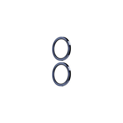 OptiRings - Apple iPhone 16, iPhone 16 Plus Camera Lens Protector - Blue, Left Angled View of the Camera Lens Protector Itself