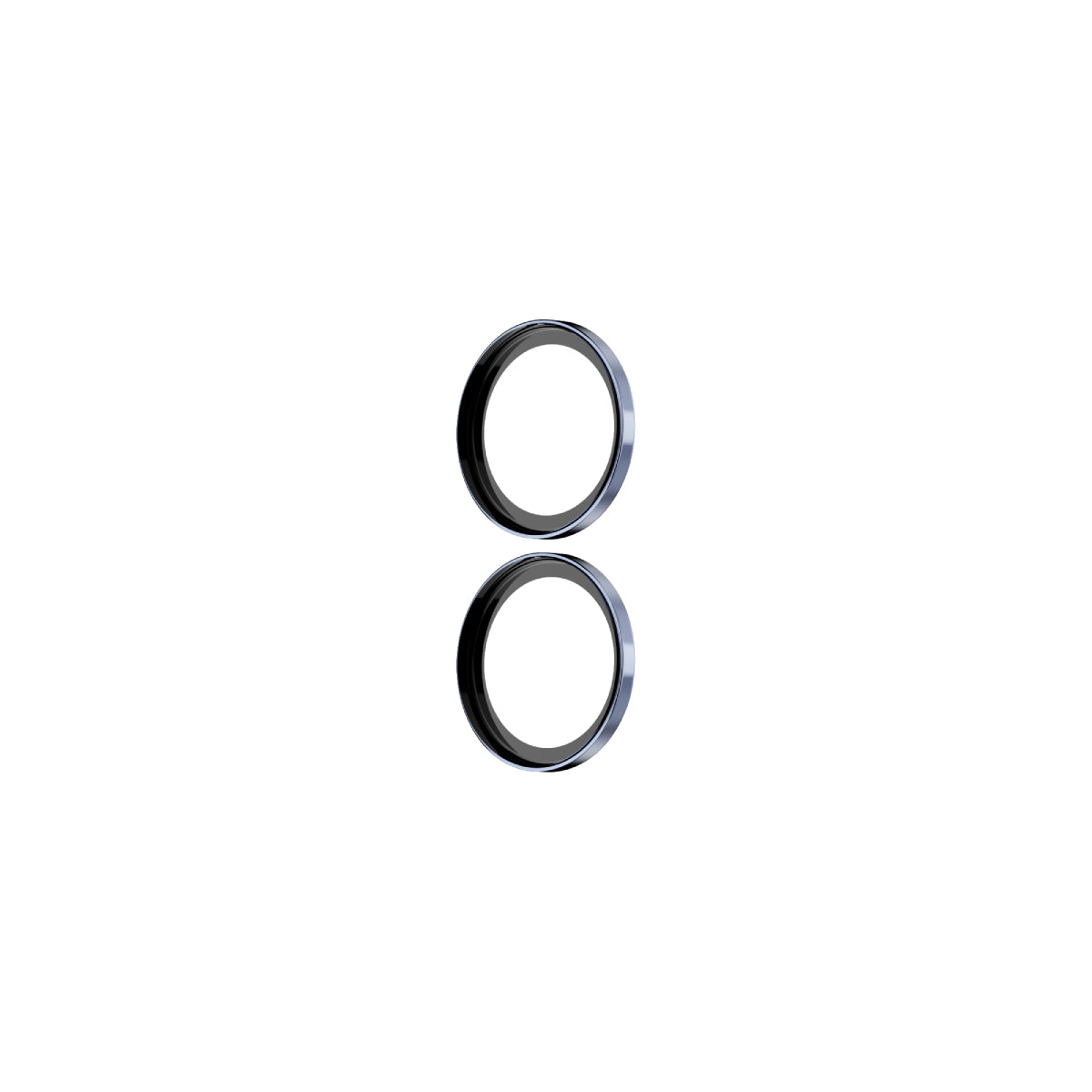 OptiRings - Apple iPhone 16, iPhone 16 Plus Camera Lens Protector - Blue, Right Angled View of the Camera Lens Protector Itself