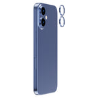 OptiRings - Apple iPhone 16, iPhone 16 Plus Camera Lens Protector - Blue, Right Angled Zoom Out View of Camera Lens Protector applied to the Phone