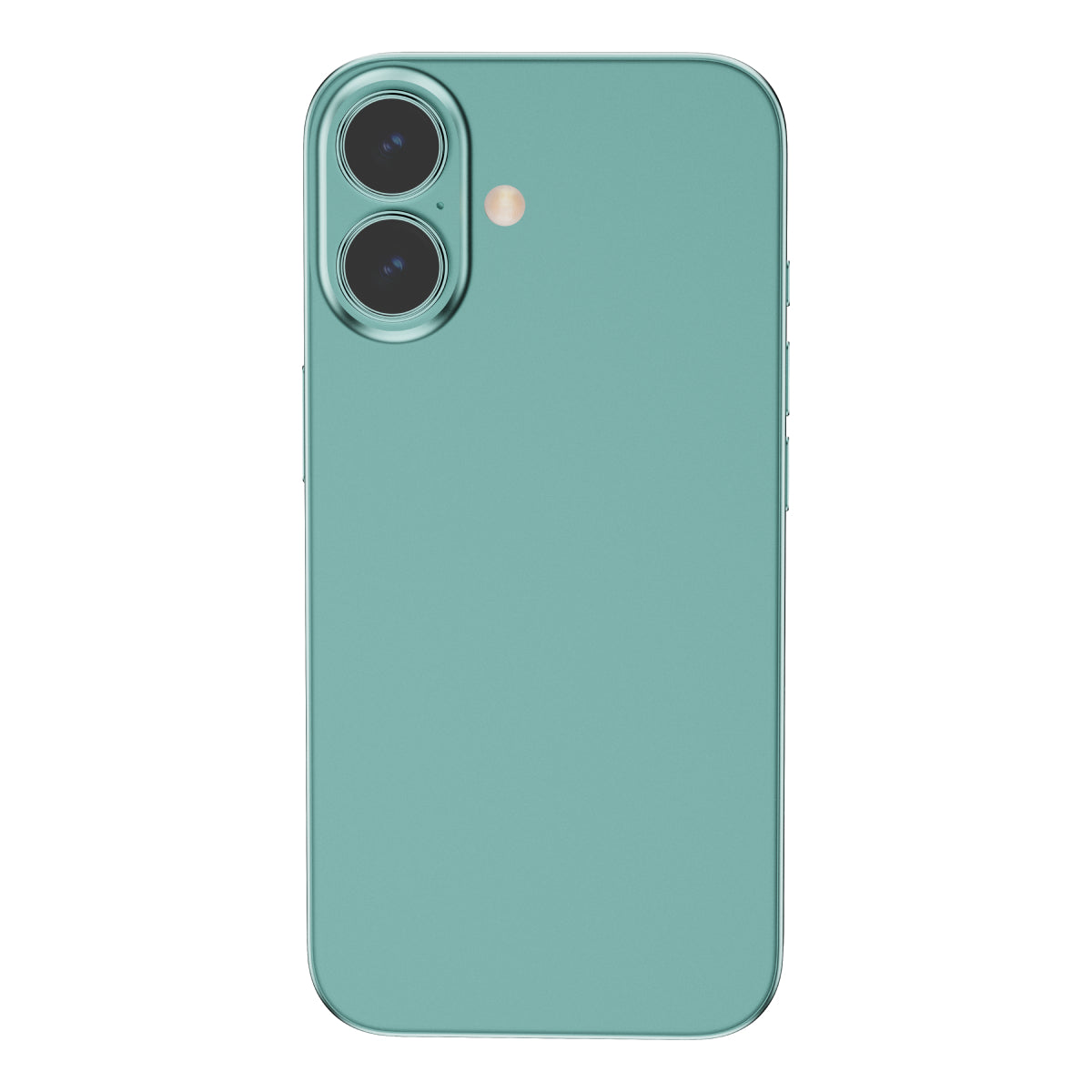 OptiRings - Apple iPhone 16, iPhone 16 Plus Camera Lens Protector - Green, Front View of Camera Lens Protector applied to the Phone
