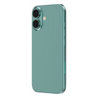 OptiRings - Apple iPhone 16, iPhone 16 Plus Camera Lens Protector - Green, Left Angled Zoom Out View of Camera Lens Protector applied to the Phone