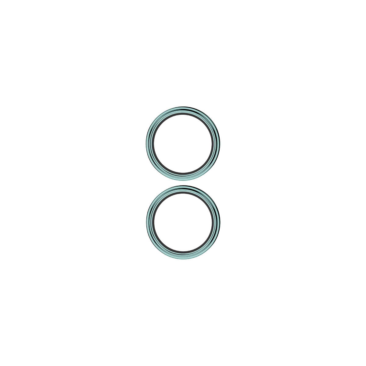 OptiRings - Apple iPhone 16, iPhone 16 Plus Camera Lens Protector - Green, Front View of the Camera Lens Protector Itself
