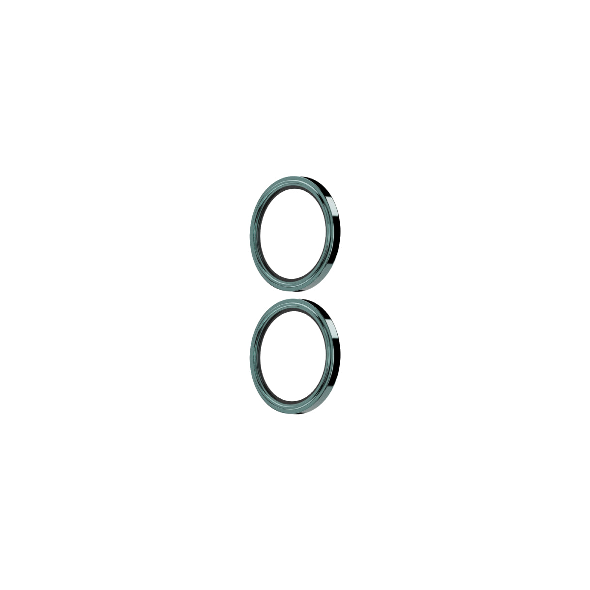 OptiRings - Apple iPhone 16, iPhone 16 Plus Camera Lens Protector - Green, Left Angled View of the Camera Lens Protector Itself