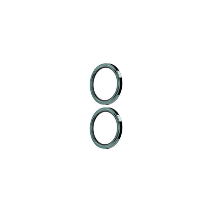 OptiRings - Apple iPhone 16, iPhone 16 Plus Camera Lens Protector - Green, Left Angled View of the Camera Lens Protector Itself
