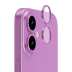 OptiRings - Apple iPhone 16, iPhone 16 Plus Camera Lens Protector - Pink, Right Angled Close Up View of Camera Lens Protector apply to the Phone