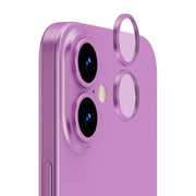 OptiRings - Apple iPhone 16, iPhone 16 Plus Camera Lens Protector - Pink, Right Angled Close Up View of Camera Lens Protector apply to the Phone