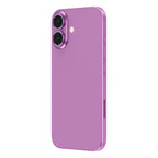 OptiRings - Apple iPhone 16, iPhone 16 Plus Camera Lens Protector - Pink, Left Angled Zoom Out View of Camera Lens Protector applied to the Phone