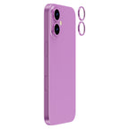 OptiRings - Apple iPhone 16, iPhone 16 Plus Camera Lens Protector - Pink, Right Angled Zoom Out View of Camera Lens Protector applied to the Phone