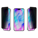 OptiGuard Eco Glass Privacy - Apple iPhone 16, iPhone 15 Screen Protector - Privacy Black, Different Angled View with Screen Protector applied on the Display of the Phone