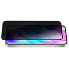 OptiGuard Eco Glass Privacy - Apple iPhone 16, iPhone 15 Screen Protector - Privacy Black, Angled Front View with Screen Protector applied on the Display of the Phone