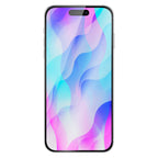 OptiGuard Eco Glass - Apple iPhone 16, iPhone 15 Screen Protector - Clear, Front View with Screen Protector applied on the Display of the Phone