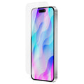 OptiGuard Eco Glass - Apple iPhone 16, iPhone 15 Screen Protector - Clear, Left Angled Front View with Screen Protector applied on the Display of the Phone