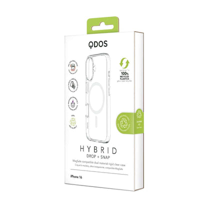 Hybrid Drop + Snap - Apple iPhone 16 Case MagSafe Compatible - Clear, showcasing product packaging in white
