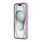 Hybrid Soft  + Snap - Apple iPhone 16 Case MagSafe Compatible - Clear Pink, Angled Front View with Screen Display