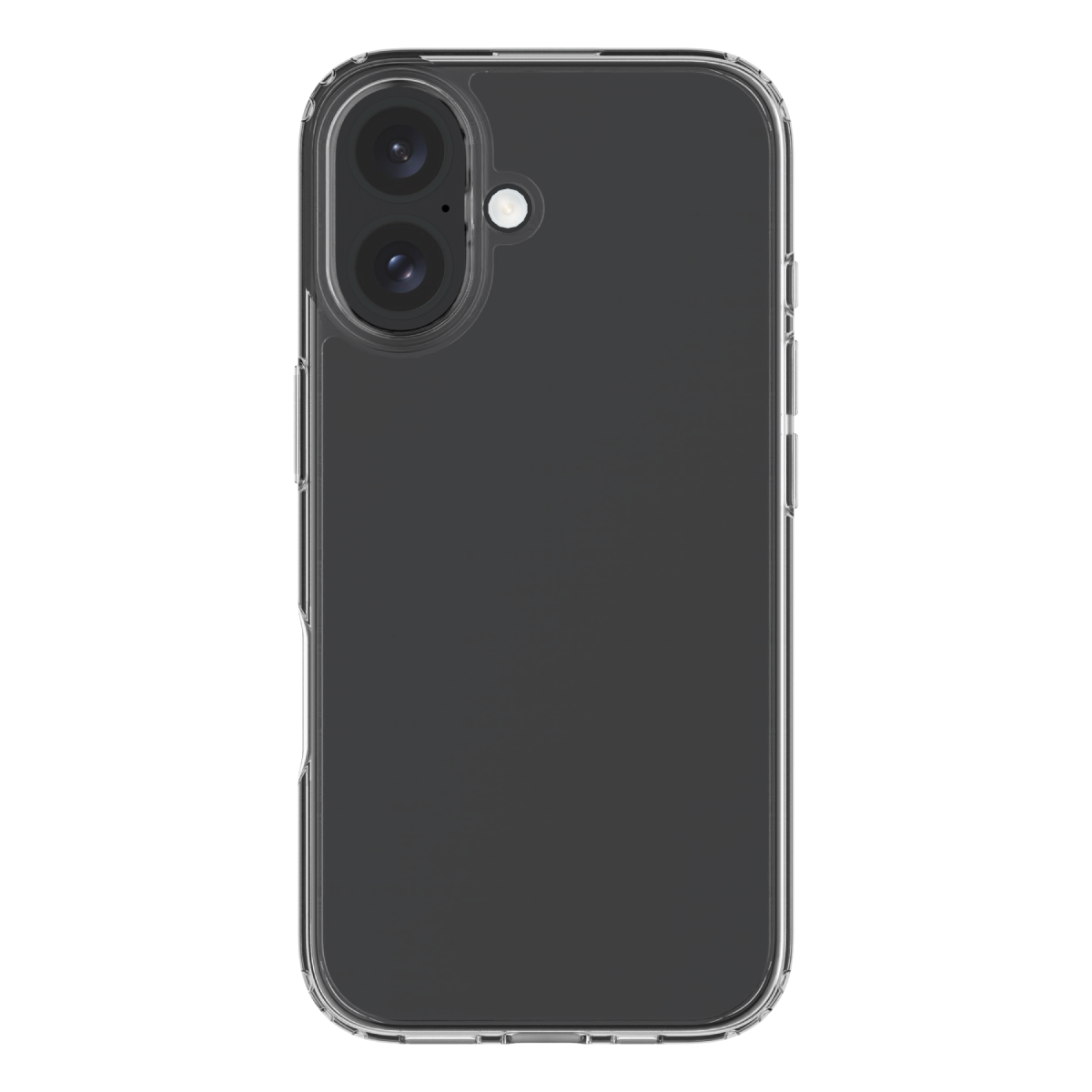 Hybrid - Apple iPhone 16 Case - Clear, Rear View with Phone