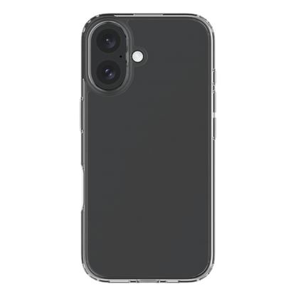 Hybrid - Apple iPhone 16 Case - Clear, Rear View with Phone