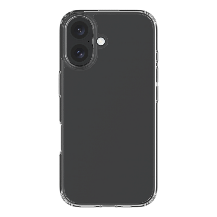 Hybrid - Apple iPhone 16 Case - Clear, Rear View with Phone