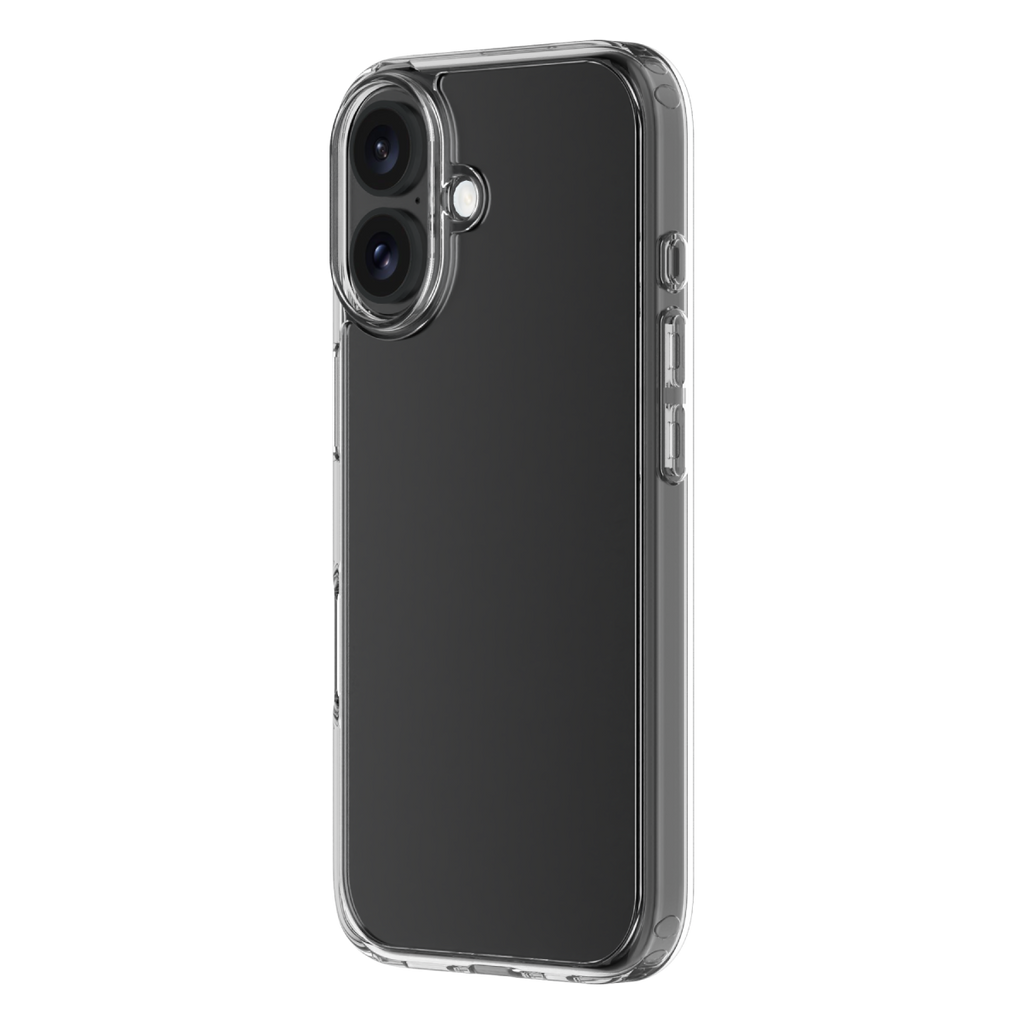 Hybrid - Apple iPhone 16 Case - Clear, Angled View with Phone