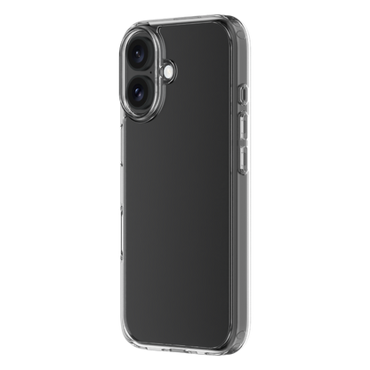 Hybrid - Apple iPhone 16 Case - Clear, Angled View with Phone