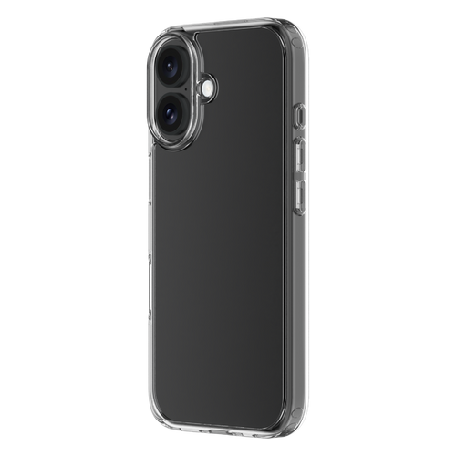 Hybrid - Apple iPhone 16 Case - Clear, Angled View with Phone