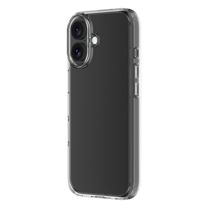 Hybrid - Apple iPhone 16 Case - Clear, Angled View with Phone
