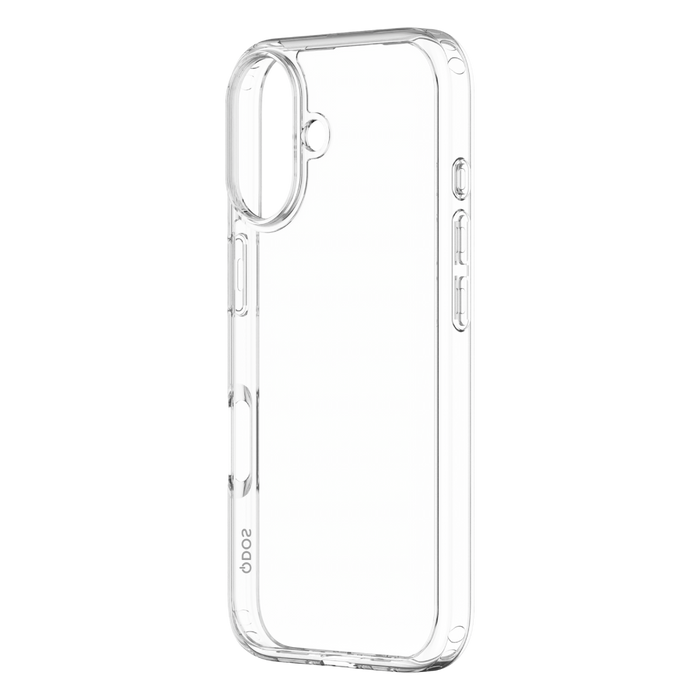 Hybrid - Apple iPhone 16 Case - Clear, Angled View Transparent Back Without Phone
