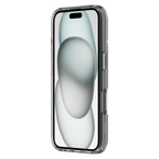 Hybrid - Apple iPhone 16 Case - Clear, Angled Front View with Screen Display
