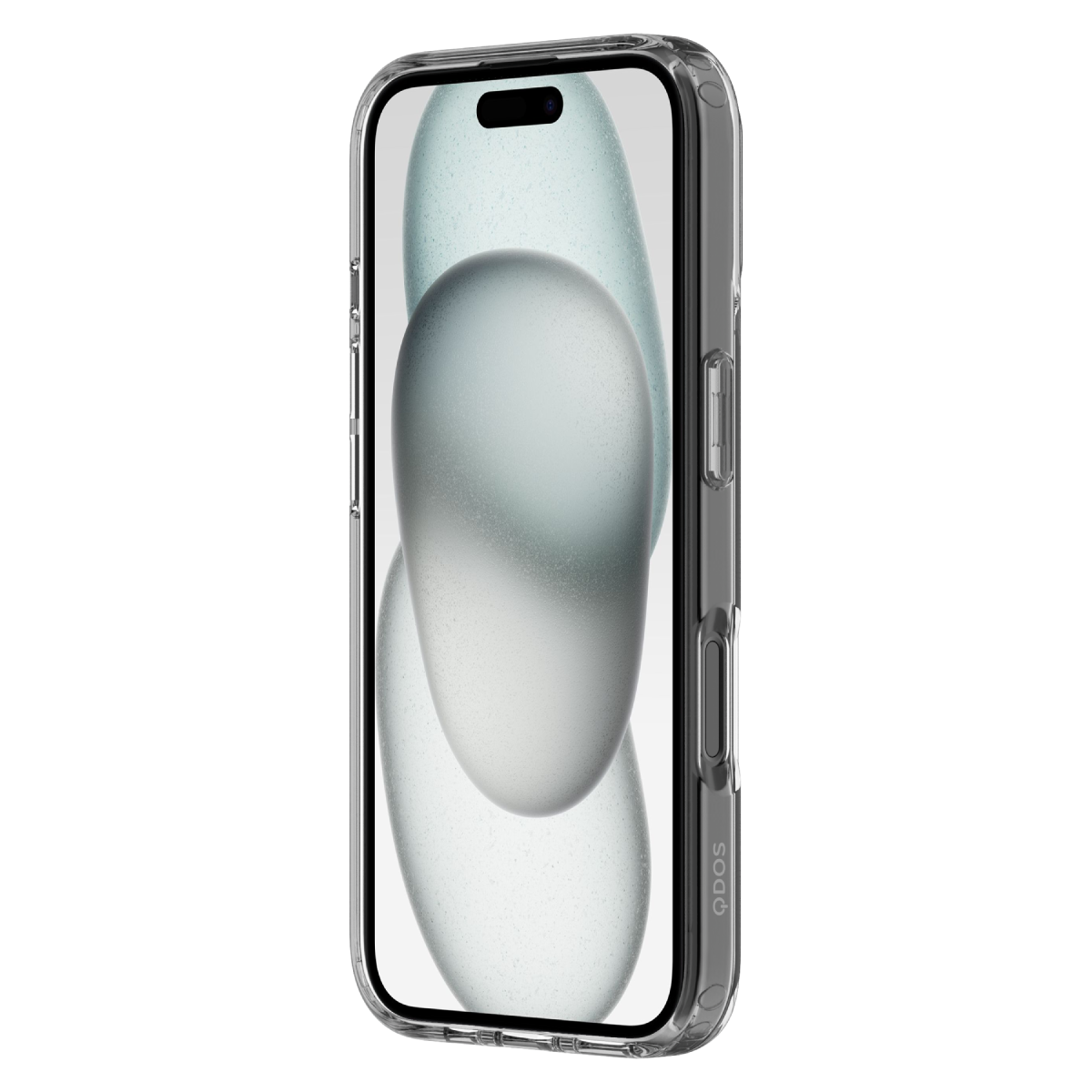 Hybrid - Apple iPhone 16 Case - Clear, Angled Front View with Screen Display
